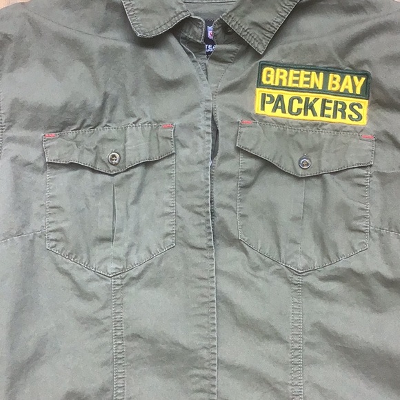 Vintage Packers NFL Team Apparel Olive Green Bay Shirt Boys XL - Picture 11 of 11
